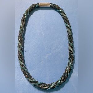 Swarovski twisted braided Stardust necklace . Double wrap to use as bracelet.